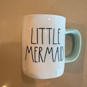 Disney Princess Rae Dunn Mug with Light Blue Handle Little Mermaid